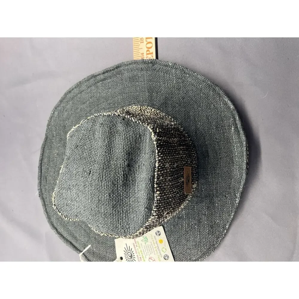 Sunny Life Handmade Hemp Sun Hat Wide Brim UV40 Packable Eco Size L NWT
